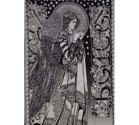 54" X 86" Peace Angel Black-white - Nakhti By Kali J.N.S