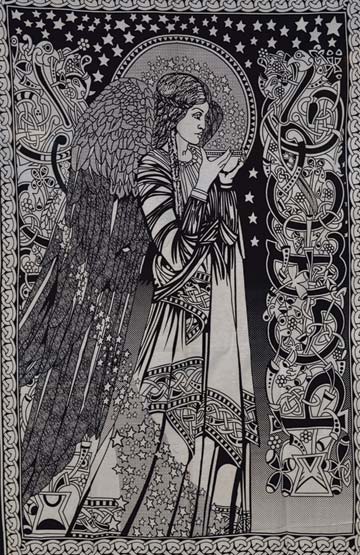 54" X 86" Peace Angel Black-white - Nakhti By Kali J.N.S