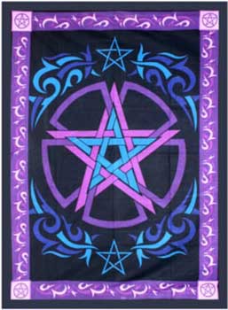 58" X 82" Celtic Pentagram Tapestry - Nakhti By Kali J.N.S