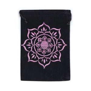5"x 7" Lotus Black Velveteen Bag - Nakhti By Kali J.N.S