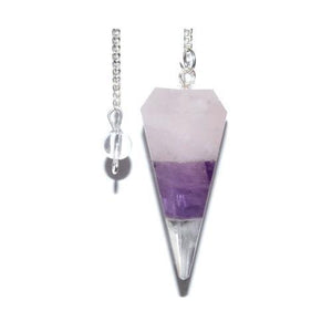 6-sided Amethyst & Rose Quartz Pendulum - Nakhti By Kali J.N.S