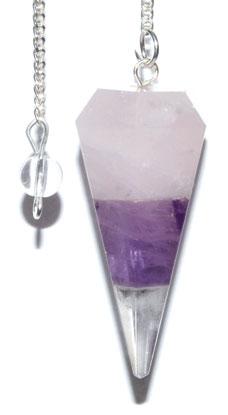 6-sided Amethyst & Rose Quartz Pendulum - Nakhti By Kali J.N.S