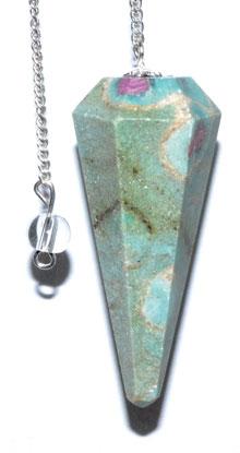 6-sided Ruby Fuchsite Pendulum - Nakhti By Kali J.N.S