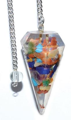 6-sided Seven Chakra Orgone Pendulum - Nakhti By Kali J.N.S