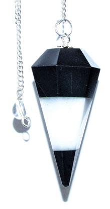 6-sided Tourmaline & White Agate Pendulum - Nakhti By Kali J.N.S