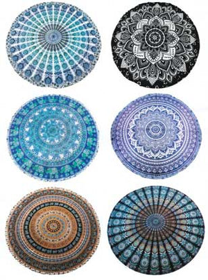 60" Dia Assorted Mandada Design Tapestry (mixed Colors) - Nakhti By Kali J.N.S