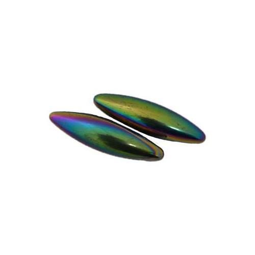 60mm Rainbow Magnetic Hematite Oval Pair - Nakhti By Kali J.N.S