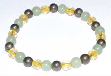 6mm Aventurine, Green, Citrine & Pyrite Bracelet - Nakhti By Kali J.N.S