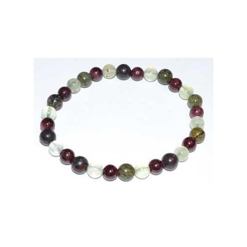 6mm Jasper, Dragon Blood, Garnet & Prehnite Bracelet - Nakhti By Kali J.N.S