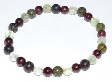 6mm Jasper, Dragon Blood, Garnet & Prehnite Bracelet - Nakhti By Kali J.N.S