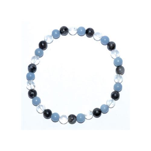 6mm Larvikite, Angelite, Quartz - Nakhti By Kali J.N.S