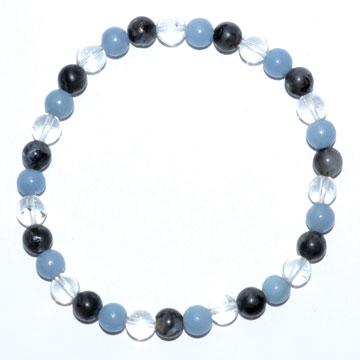 6mm Larvikite, Angelite, Quartz - Nakhti By Kali J.N.S