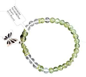 6mm Peridot- Quartz Butterfly Bracelet - Nakhti By Kali J.N.S