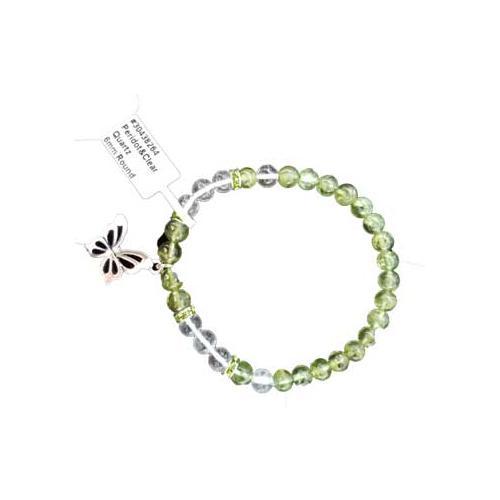 6mm Peridot- Quartz Butterfly Bracelet - Nakhti By Kali J.N.S