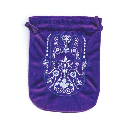 6"x 8" Fatima Hand Purple Velveteen Bag - Nakhti By Kali J.N.S