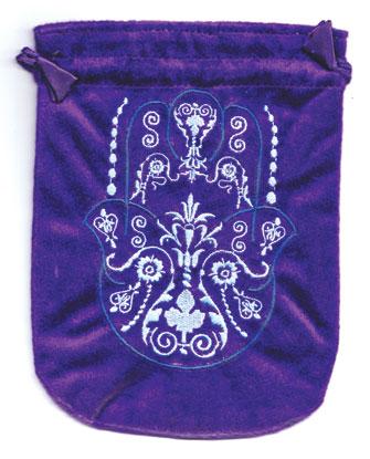 6"x 8" Fatima Hand Purple Velveteen Bag - Nakhti By Kali J.N.S