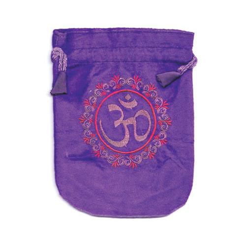 6"x 8" Om Purple Velveteen Bag - Nakhti By Kali J.N.S