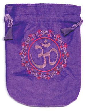 6"x 8" Om Purple Velveteen Bag - Nakhti By Kali J.N.S