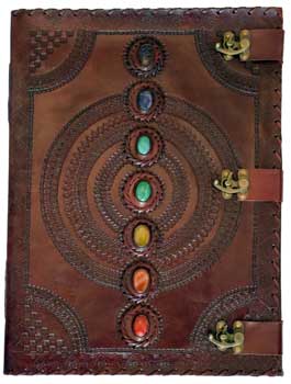 7 Stone Leather Blank Book W- 3 Latch - Nakhti By Kali J.N.S