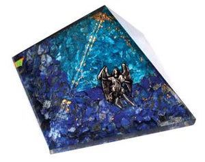 75mm Orgone Aquamarine & Lapis Raphael Pyramid - Nakhti By Kali J.N.S