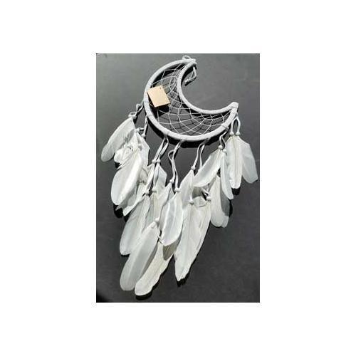 8 1-2" Half Moon White Dream Catcher - Nakhti By Kali J.N.S