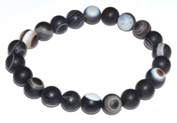 8mm Agate, Banded Bracelet - Nakhti By Kali J.N.S