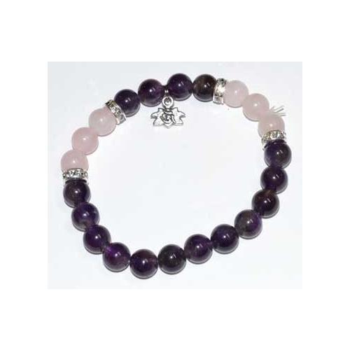 8mm Amethyst & Rose Qtz- Lotus - Nakhti By Kali J.N.S