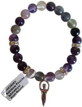 8mm Fluorite- Amethyst Stone With Goddess - Nakhti By Kali J.N.S