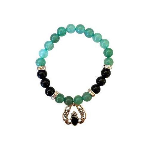 8mm Green Aventurine- Black Onyx With Heart - Nakhti By Kali J.N.S