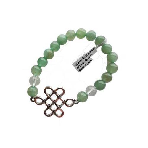 8mm Green Aventurine & Clear Quartz- Celtic - Nakhti By Kali J.N.S