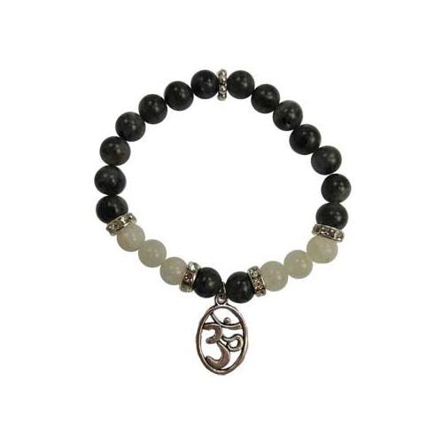 8mm Labradorite- Rainbow Moonstone With Om - Nakhti By Kali J.N.S