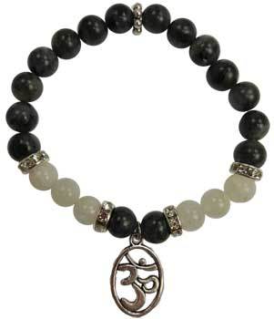 8mm Labradorite- Rainbow Moonstone With Om - Nakhti By Kali J.N.S