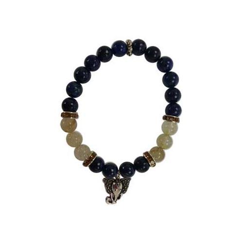 8mm Lapis- Rutilated Quartz With Ganesha - Nakhti By Kali J.N.S