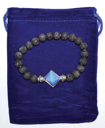 8mm Lava & Opalite Pyramid Bracelet - Nakhti By Kali J.N.S