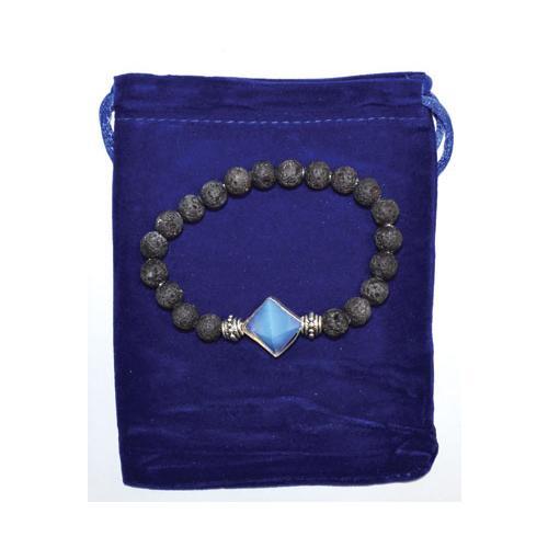 8mm Lava & Opalite Pyramid Bracelet - Nakhti By Kali J.N.S