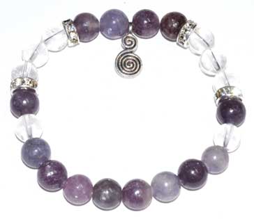 8mm Lepidolite With Double Spiral - Nakhti By Kali J.N.S