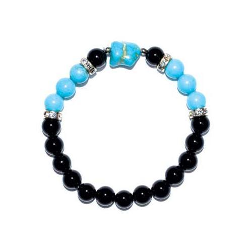 8mm Onyx, Black- Turquoise - Nakhti By Kali J.N.S