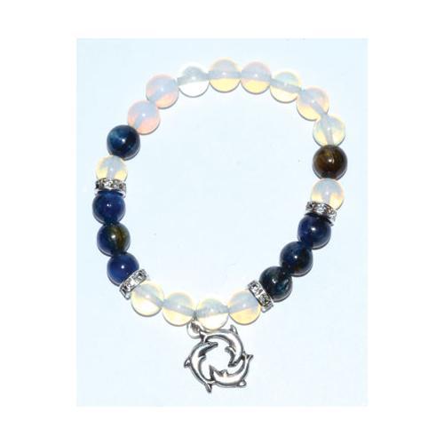 8mm Opalite- Kyanite With Dolphins - Nakhti By Kali J.N.S