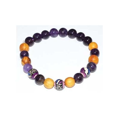 8mm Palo Santo Amethyst Bracelet - Nakhti By Kali J.N.S