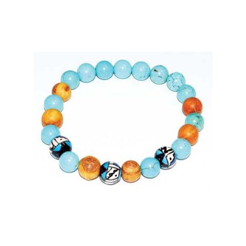 8mm Palo Santo Turquoise Bracelet - Nakhti By Kali J.N.S