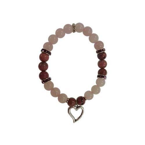 8mm Rose Quartz- Rhodonite With Heart - Nakhti By Kali J.N.S