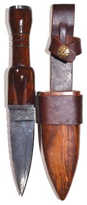 9 1-2" Sgian Dubh Damascus Athame - Nakhti By Kali J.N.S