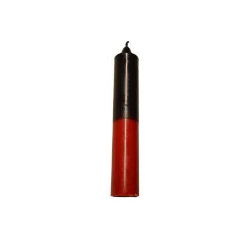 9" Black- Red Pillar Candle - Nakhti By Kali J.N.S