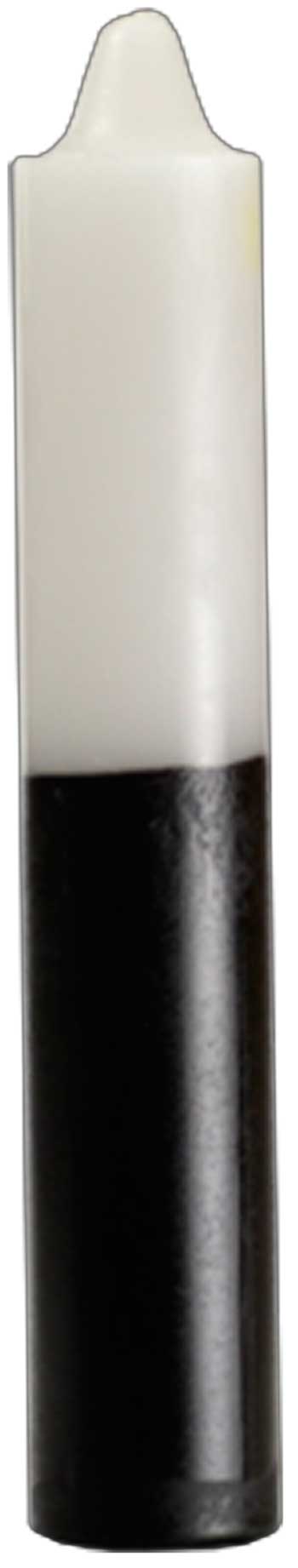 9" White- Black Pillar Candle - Nakhti By Kali J.N.S