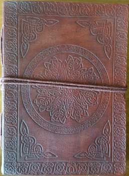 5" X 7" Celtic Mandala Leather Blank Book W-cord