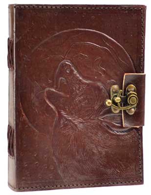 Wolf Moon Leather Blank Book W- Latch