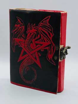 Red Dragon Leather Blank Book W- Latch