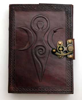 Maiden Mother Moon Leather Blank Book W- Latch