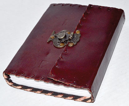 Plain Leather Blank Book W- Snap