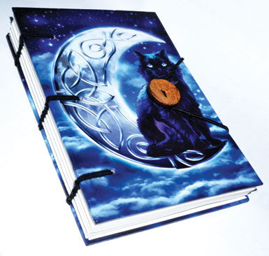 Midnight Moon Cat Journal 4 1-2" X 6 1-2" Handmade Parchment (hc)